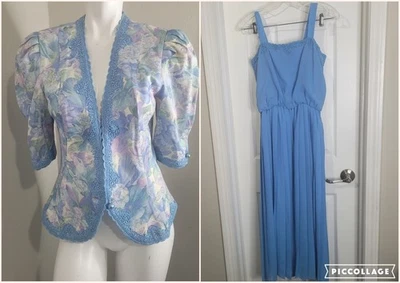 Nah Nah Collections Jonathan Tait size 10 set dress maxi blazer vintage flower - Image 1 of 4