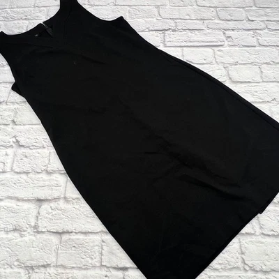 Vestido midi vaina sin mangas negro Talbots Petites para mujer talla 10P carrera Foto 1 de 4