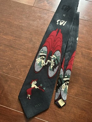 Corbata de seda vintage Spy Vs. Spy Mad Magazine 1992 Foto 1 de 4