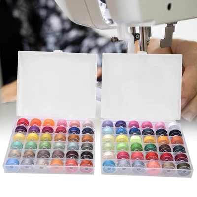 (2 Boxes)72 Colors Bobbin Thread Transparent High Quality With 2Pcs Plastic FI - Image 1 of 4