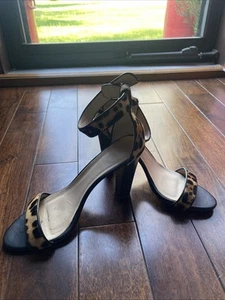 JCrew Leapord Calf Hair Sandals 10 - Picture 1 of 6