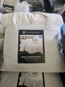 Cococozy 3-Piece Comforter Set, Plush Bouclé Textured Hypoallergenic - Queen - Picture 1 of 3