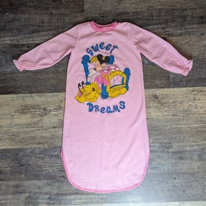 Vintage 80s Sears Toddler 5 6 Mickey Mouse Girls Pink Nightgown - Picture 1 of 7
