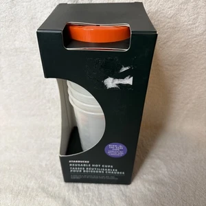 Starbucks Halloween Reutilizable Hot Cups Brillan en la Oscuridad Juego de 5 2022 con Tapas NUEVO - Imagen 1 de 4