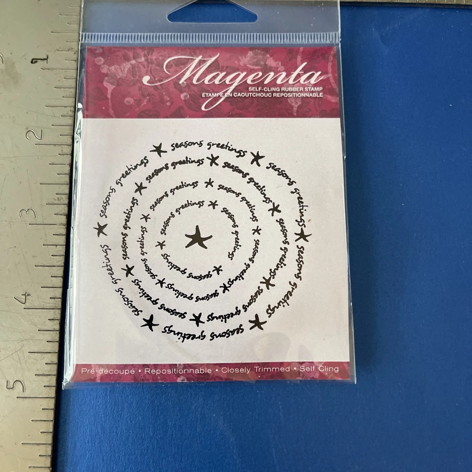 Carimbo circular de borracha Magenta Seasons Greetings - Imagem 1 de 2