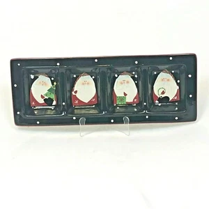 NEW 18" INTERNATIONAL DESIGNS BECCA BARTON DIVIDED SERVING TRAY SANTA CLAUS - Picture 1 of 5