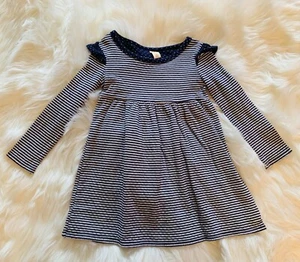 Harper Canyon Sweater Girls Toddler Striped Sweater Pullover Size 4 Blue White - Picture 1 of 12