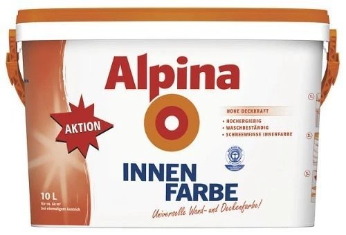 Alpina Innenfarbe Universelle Wandfarbe 10 Liter - Weiß, Matt