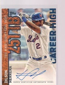 DILSON HERRERA  CAREER HIGH AUTO 2015 TOPPS BASEBALL