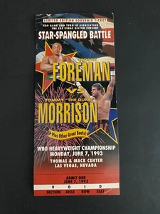 1993 GEORGE FOREMAN VS TOMMY THE DUKE MORRISON FULL BOXING TICKET - Picture 1 of 1