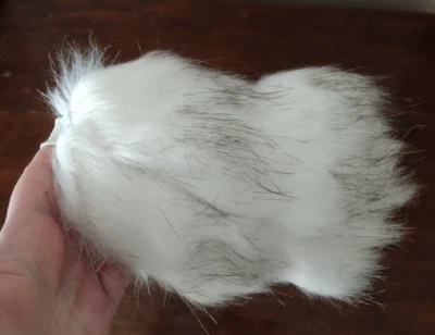 Fursuit Nub Tail - White with black stripes - Image 1 of 4
