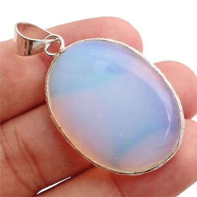 Opalit Edelstein Versilbert Handmade Anhänger Schmuck Geschenk 3.8cm P-13813 - Bild 1 von 3