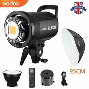 Godox SL-60W 5600K 60w LED Video light Lampe With 95cm bowen mount Softbox Kit - Picture 1 of 9