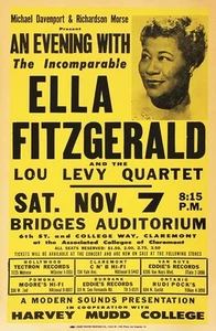 Póster publicitario de concierto de rock & roll vintage de Ella Fitzgerald A3/A4 RR03 - Imagen 1 de 1