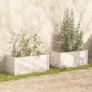 Planter Decorative Outdoor Patio Plant Pot Flower Box Solid Wood Pine vidaXL - Picture 1 of 28