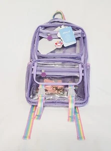 Mochila Maod Transparente PÚRPURA Con Pegatinas Y Dije, NUEVA - ¡Envío Gratis! - Imagen 1 de 3