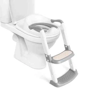Toddler Potty Training Toilet Seat Foldable Potty Seat w/Steps Ladder Step Stool - Picture 1 of 5