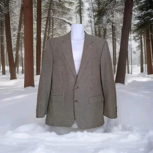 IZOD Sport Coat 42L Houndstooth Pattern Silk Wool Blend Classic Fit 2 Button - Picture 1 of 12