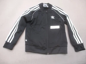 ADIDAS Size 5-6 YRS Boys Black Full Zip Elastic Cuff Pocket Track Jacket 031 - Picture 1 of 5