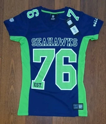 Women's Seattle Seahawks Tshirt Mesh NFL Jersey Small Size 6 - Perfect Condition - Image 1 of 4