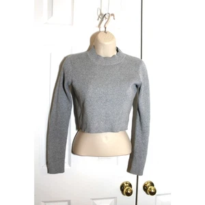 Brandy Melville Gray Rib Knit Mock Neck Cropped Sweater One Size - Picture 1 of 3