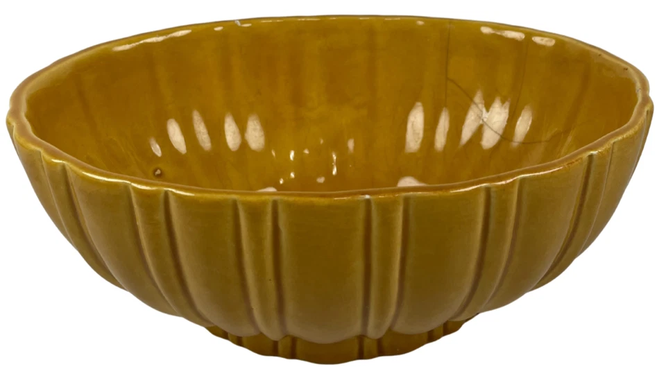 Vintage Haeger Pottery  Gold Butterscotch Oval Planter 4020B USA 9.75" L 6.5" W - Image 1 of 4