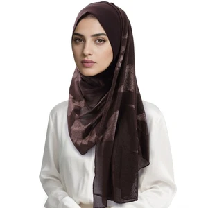 Sciarpe lunghe donna chiffon copricollo scialle avvolgente turbante hijab foulard islamico - Foto 1 di 7