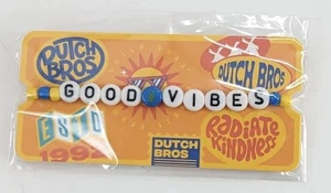 Bracciale Amicizia Dutch Bros Caffè "Good Vibes" NUOVO - Foto 1 di 2