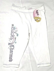 Vintage Y2K Bratz White "Lucky Charmed" Cropped Capri Pants Sz 8 / 10 - Picture 1 of 6