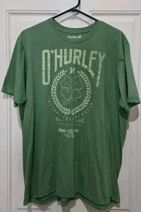 Hurley Men's T-Shirt Short Sleeve Green/XL - Picture 1 of 3