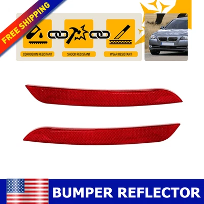 Lente vermelha refletora traseira esquerda+direita para 2010-2013 BMW 528i/535i/550i xDrive F10 - Imagem 1 de 4