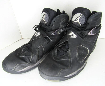 Zapatilla deportiva para hombre Nike Air Jordan 8 retro negra cromada 2015 con correa talla 10,5 RARA Foto 1 de 4