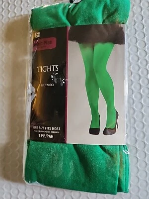 AMSCAN ~ 1 双绿色紧身裤 ~ 成人加大均码适合大多数 ~ 全新 — 第 1/3 张图片