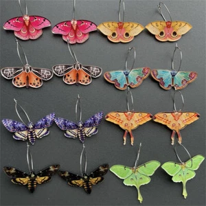 Acrylic Colorful Butterfly Moth Earrings Personality Earrings Women Jewelry Gift - Bild 1 von 19