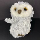 Ty Owlette Gray Owl Plush Stuffed Animal Gold Glitter Eyes White Face Tysilk