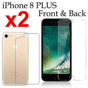 x2 Soft 4H PET film screen protector for Apple iphone 8 PLUS front and back - Picture 1 of 4