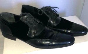 DOLCE & GABBANA Stringata Vernice + Velluto DU0476 Nero 43 Lacci Uomo - Foto 1 di 5