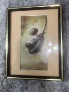 Suetem kleiner blonder Junge in Reifenschaukel Malerei - Bild 1 von 3