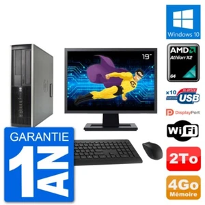 PC HP 6005 SFF Ecran 19" AMD Athlon II X2 B24 RAM 4Go Disque 2To Windows 10 Wifi - Imagen 1 de 3