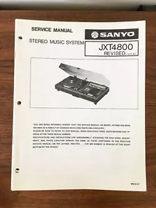 Sanyo JXT 4800 JXT4800 Stereo Service Manual *Original* - Picture 1 of 1