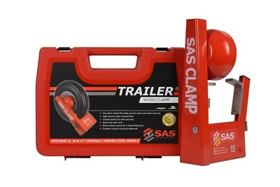 SAS TRAILER CLAMP WHEEL CLAMP SECURITY FOR CENTRALLY DISHED STEEL WHEELS CAMPING - Image 1 of 4