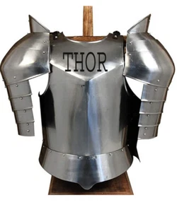 Medieval Muscle Armor Breastplate Costume New Jacket With Shoulder & pauldron - Picture 1 of 3