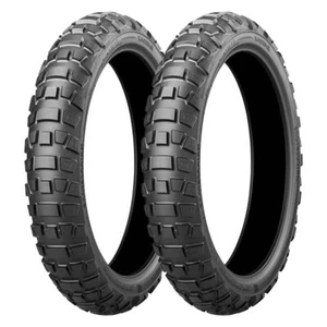 COPPIA GOMME BRIDGESTONE 90/100-19 55P + 120/90-16 63P ADVENTURECROSS AX41 - Foto 1 di 5