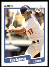 1990 Fleer Rick Dempsey Los Angeles Dodgers #392