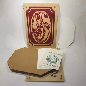 Deluxe Flower Press Screw Down Sunstone w Iris 8.5x11.5" - Picture 1 of 11