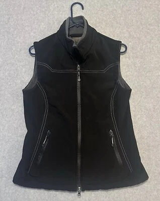 Chaleco negro grande Roper Softshell de poliéster con cremallera completa con bolsillos para hombre Foto 1 de 4