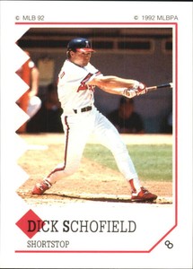 1992 Panini Stickers Baseball Card #8 Dick Schofield