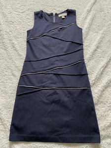 Michael Kors Women Sleeveless 1/2 Zip Knee Shift Dress Black Size 2 - Picture 1 of 5