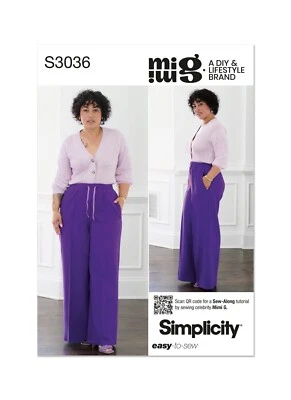 SIMPLICITY 3036 MISSES TROUSERS Sewing Pattern Sizes 8-16 & 18-26  Skill: EASY - Image 1 of 4