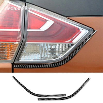 2x Cubierta de panel de cejas de lámpara trasera de fibra de carbono apta para Nissan X-Trail 2013-21 Foto 1 de 4